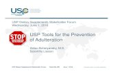 USP Tools for the Prevention of Adulteration › sites › default › files › usp › ... · 6/1/2016  · Adulteration of dietary ingredients with other ingredients, substitution