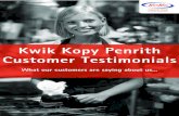 Kwik Kopy Penrith Customer Testimonials€¦ · Customer Testimonials What our customers are saying about us... Introduction At Kwik Kopy, our clients inspire us everyday to go above