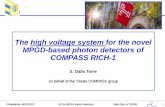 The high voltage system for the novel MPGD-based photon ...thgem.ts.infn.it/PapersTalks/dallatorre_MPGD2017_THGEM_HV.pdf · 3. THE CONTEXT. Philadelphia, MPGD2017 HV for MPGD photon
