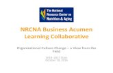 NRCNA Business Acumen Learning Collaborative · 19/10/2016  · NRCNA Business Acumen Learning Collaborative Organizational Culture Change –a View from the Field 2016 -2017 Class