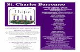 St. Charles Borromeo · 2019-09-18 · 30th de noviembre a las 6:30 pm Celebración de San Nicolás 3 de diciembre a las 6:00 p.m. patio de Reíd Hall Al celebrar y prepararnos demos