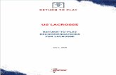US LACROSSE · 2020-07-01 · July 1, 2020 3 Overview of Return To Play Recommendations for Lacrosse This document is designed to provide an initial framework of guidelines to be