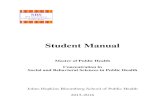 Student Manual - Johns Hopkins Bloomberg School of Public ... · electronic media), interpersonal communication, social support and social network-based interventions, advocacy, ...