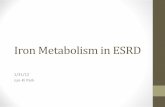 Iron Metabolism in ESRD - NYU Langone HealthIron Metabolism in ESRD 1/31/12 Jun-Ki Park . Sargent et al. Blood Purif 2004 . Iron Loss in ESRD • Decreased duodenal iron absorption