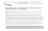 Developing a Pandemic Virus Service Restoration Checklist · 2020-06-26 · Checklist Technical Advisory Group This white paper was developed by a technical advisory group of senior
