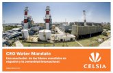 CEO Water Mandate - Red Pacto Global Chile (ONU)...de generación, una capacidad instalada de 945,3 MW, 274 km de redes de transmisión de 220 kV, 19.286 km de redes de distribución