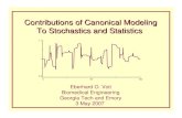 Contributions of Canonical Modeling To Stochastics and ... · Contributions of Canonical Modeling To Stochastics and Statistics Eberhard O. Voit Biomedical Engineering Georgia Tech