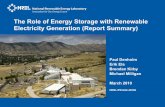 The Role of Energy Storage with Renewable Electricity ... · system-wide failure (blackout). Response time requirement is several minutes to over an hour. Discharge time requirement