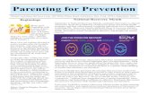 Parenting for Prevention...Parenting for Prevention Value of Substance Abuse Prevention Community Coalitions Over the past 30 years, there has been a new wave of initi-atives to deal