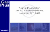 Analyst Presentation 9M 2012 Financial Results November 12 ...ir.gasplus.it › file_upload › Presentazione_9M_2012_12_novembre.pdf · EBITDA +147.8% vs. 9 M 2011. This enhancement