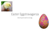 Easter Eggstravaganza · 2020-04-06 · Easter Bunny So that’s why we now say the Easter bunny has come and brought us all chocolate eggs! Have a go at decorating your own hard-boiled