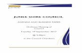 JUNEE SHIRE COUNCIL€¦ · 01.08.17 RESOLVED. on the motion of P HalliburtonCr seconded Cr R Asmusthat the minutes of ... In light of the recent announcements by the Member for Cootamundra