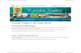 Tumbi Talks // 26 July 2019 · FOLLOW US ON TWITTER & FACEBOOK FOR MORE UPDATES View this email in your browser Tumbi Talks // 26 July 2019 Principal's Message Term 3 started with
