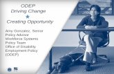 ODEP Driving Change Creating Opportunity · (e.g., AJC, VR, DD, behavioral health, CILs, schools, education programs, etc.) while building a person’s network Promotes braiding and