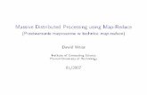 Massive Distributed Processing using Map-Reduce€¦ · Introduction MR Hadoop Experiments Conclusions Map Reduce Map Reduce (Je rey Dean, Sanjay Ghemawat; Google Inc.) A technique