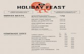 HOLIDAY FEAST - Midwood Smokehouse · Fatty and Lean Smoked 1/2 Chicken $9 each Pick SC Mustard Sauce or Midwood Signature Pulled Chicken BBQ $14/lb Chopped Pork $13/lb HOMEMADE SIDES