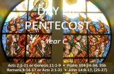DAY OF PENTECOST · DAY OF PENTECOST Year C Acts 2:1-21 or Genesis 11:1-9 • Psalm 104:24-34, 35b Romans 8:14-17 or Acts 2:1-21 • John 14:8-17, (25-27)