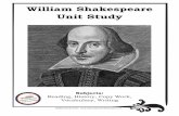 William Shakespeare Unit Study - peanutbutterfishlessons.com · William Shakespeare. Unit Study. Subjects: Reading, History, Copy Work, Vocabulary, Writing ©2020 Randi Smith . Teacher