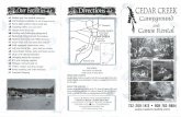 Camping, kayaking, canoeing, RV. Cedar Creek Campground, …cedarcreekcampground.com/.../2018-CEDAR-CREEK-BROCHURE.pdf · 2018-03-08 · '110 dn aas aq 01 paauuuad sauaa ON auun hue