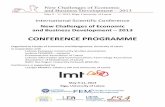 CONFERENCE PROGRAMME · New Challenges of Economic and Business Development – 2013 . May 9 - 11, 2013, Riga, University of Latvia . International Scientific Conference