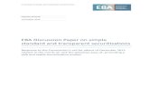 EBA Discussion Paper on simple standard and transparent ...€¦ · DP ON SIMPLE STANDARD AND TRANSPARENT SECUR ITISATIONS . EBA/DP/2014/02 14 October 2014 . EBA Discussion Paper