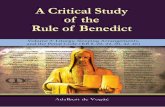 Volume 3: Liturgy, Sleeping Arrangements, and the Penal ......Rule of Benedict and the Rules of western monasticism. Volume 3 of Adalbert de Vogue’s A Critical Study of The Rule