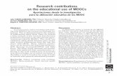 Research contributions on the educational use of MOOCs€¦ · a massive scale (Durall, Gros, Maina, Johnson, and Adams, 2012; Johnson, Adams, Cummins, Freeman, Ifenthaler, and Vardaxis,
