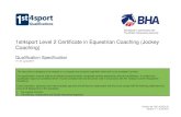 1st4sport Level 2 Certificate in Equestrian Coaching (Jockey … · 2018-01-12 · equestrian coaching sessions This component assesses a coach’s ability to plan a series of equestrian