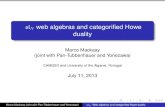 slN web algebras and categorified Howe dualitygmp/slides/... · slN web algebras and categoriﬁed Howe duality Marco Mackaay (joint with Pan-Tubbenhauer and Yonezawa) CAMGSD and