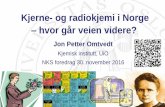 Kjerne- og radiokjemi i Norge hvor går veien videre?...J. P. Omtvedt: Nuclear and Radiochemistry in Norway, UiO 30th November 2016 Slide 27 Summary as per 2016 Nuclear Chemistry Group