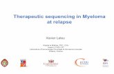 Therapeutic sequencing in Myeloma at relapsecme-utilities.com/mailshotcme/Material for Websites... · Proportion en survie sans progression 1,0 0,8 0,6 0,4 0,2 0,0 Survie sans progression