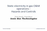 Static electricity in gas O&M operations - Hazards and ...€¦ · Ionix Gas Technologies …making gas delivery safer! • In order to apply the rags/film to eliminate static, you