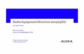 Radio Equipment Directive 2014/53/EU...Radio Equipment Directive (RED) 2014/53/EU 16/04/2014 : Publicationin Official Journal 12/06/2016 : Transpositionnationallaw 13/06/2016 : Application