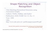 Shape Matching and Object Recognitionpelillo/Didattica/Old Stuff/VisioneArtificiale/Slide... · Graph Algorithms and Object Recognition: max clique Motivation Many hierarchical structures
