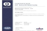 ISO 9001:2015 · ISO 9001:2015 This certificate of registration remains valid subject to satisfactory surveillance audits for the following activities: Maclean Power Systems designs