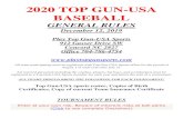 2020 TOP GUN-USA BASEBALL...Baseball Rules, by Top Gun-USA athletes, coaches, volunteers, or teams. If Top Gu-USA Sports Baseball determines that a violation has occurred, he may impose