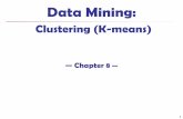 Data Mining - WordPress.com · Partitioning Algorithms: Basic Concept Partitioning method: Partitioning a database D of n objects into a set of k clusters, such that the sum of squared