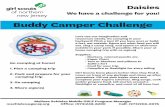 Buddy Camper Challenge - Girl Scouts...- Campfire or flashlight for story telling Girl Scouts leave places better then they find it. Leave no trace of any garbage and clean up after