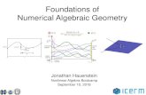 Foundations of Numerical Algebraic Geometry › materials › Slides › sp-f18-w4 › Foundations… · Foundations of . Numerical Algebraic Geometry. Jonathan Hauenstein. Nonlinear