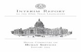 Human Services Interim Report 2012 - Texas House of ...€¦ · The House Committee on Human Services would like to thank the legislative members and staffers who invested their time