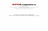 XPO LOGISTICS EUROPE...2015 revenue for the Supply Chain business unit in Europe was €2,452 million, compared with €2,226 million in 2014 and €1,950 million in 2013. 2015 EBIT