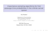 Importance sampling algorithms for first passage time ...resim.irisa.fr/Slides/Wednesday/ridder.pdf · Importance sampling algorithms for ﬁrst passage time probabilities in the