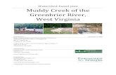 Watershed‐based plan Muddy Creek of the Greenbrier River ... · This watershed‐based plan covers the entire Muddy Creek watershed (of the Greenbrier River) in Greenbrier County,