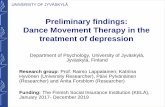 Preliminary findings: Dance Movement Therapy in the ... · Dance Movement Therapy in the treatment of depression Department of Psychology, University of Jyväskylä, Jyväskylä,