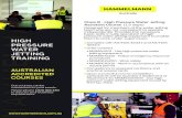 Class B - High Pressure Water Jetting Assistant Course (1 ... · Class B - High Pressure Water Jetting Assistant Course (1.5 days) Designed for members of the water jetting team who