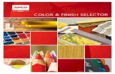 COLOR & FINISH SELECTOR - APCO Signs · 2017-12-21 · graphics, primarily with the curved Arcadia and flat FullView systems. Interior only. Silk Screen Print Used primarily for color
