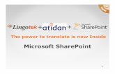 Microsoft SharePoint - Lingotek › images › pdf › Lingotek_Atidan...» Lingotek SaaS pricing for SharePoint: $36,000 per year $5,000 SharePoint Integration software (one time