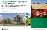 Computational Pyrolysis Consortium - Energy.gov · • Raw oil is unstable, has high O • Catalyst coking & deactivation • Reaction mechanism reduction • C loss to aqueous phase
