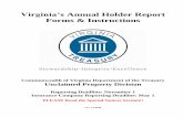 Virginia’s Annual Holder Report Forms & Instructions · Forms and Instructions All necessary forms and instructions are included in this publication. If you have any questions,