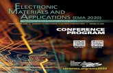 ELECTRONIC MATERIALS AND APPLICATIONS (EMA 2020)Kimiko Nakajima, University of California, Davis Jenniffer Bustillos, Florida International University 2019-2020 Electronics Division